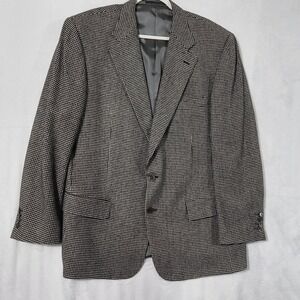 Vintage Loro Piana Neiman Marcus Blazer Mens 40 Long Cashmere Check Sport Coat